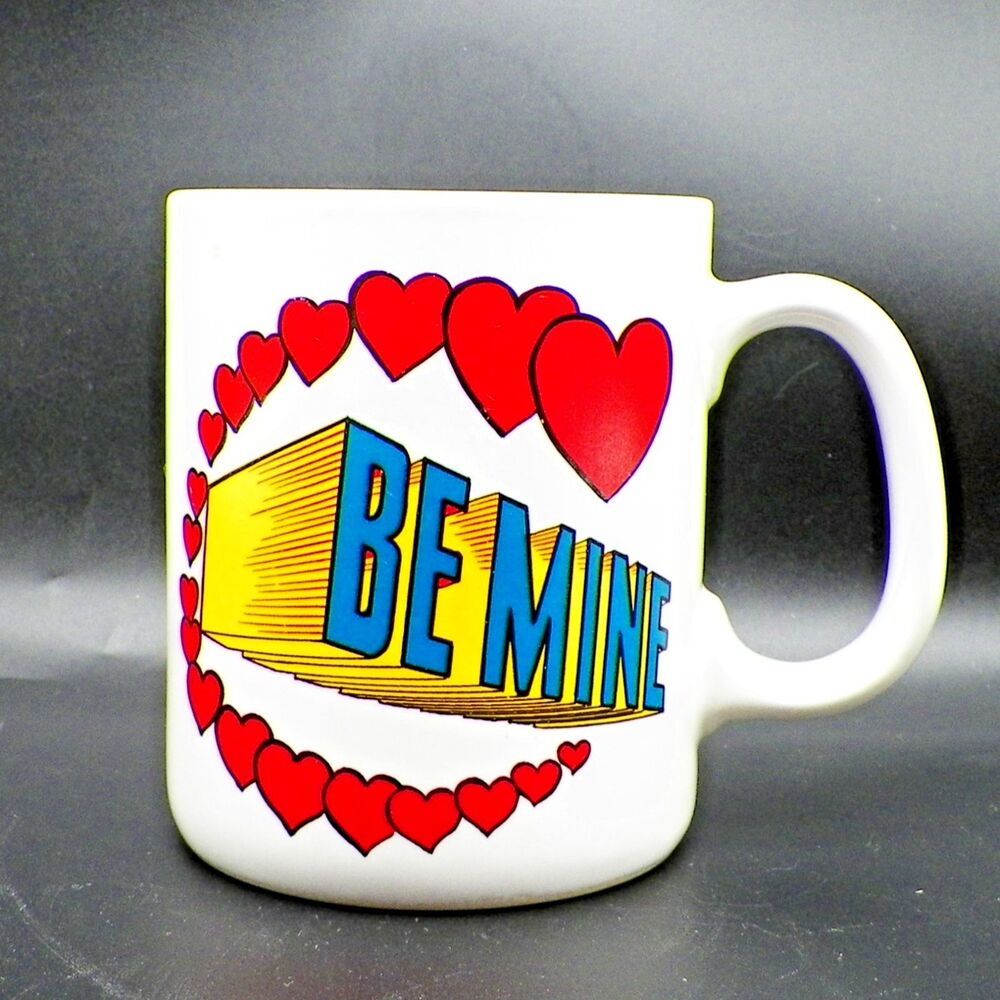 Vintage Contenova Valentines Mug Be Mine For Ever Red Hearts